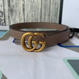 Leather belts with GG buckle